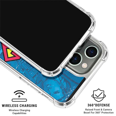 DC Comics Superman Logo Background Pattern iPhone 16 Pro Max Clear Case